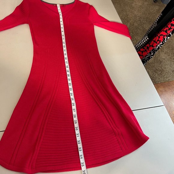 Krimson Klover Sweater Dress Womens XS Red 100% Merino Wool Long Sleeve V Neck - Picture 13 of 13